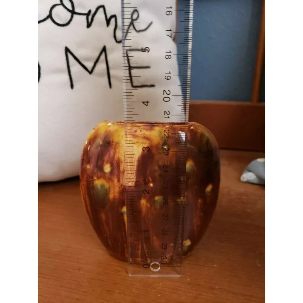 Art Pottery, Ceramic, Handmade Small Brown Rustic Earth Tone Oval Vase